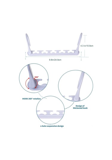 Xiyyadms Siyah Abs Çok Amaçlı Katlanabilir Seyahat Çadırı, 5 Delikli, 360 Döner, Sağlam, 5 Adet Beyaz