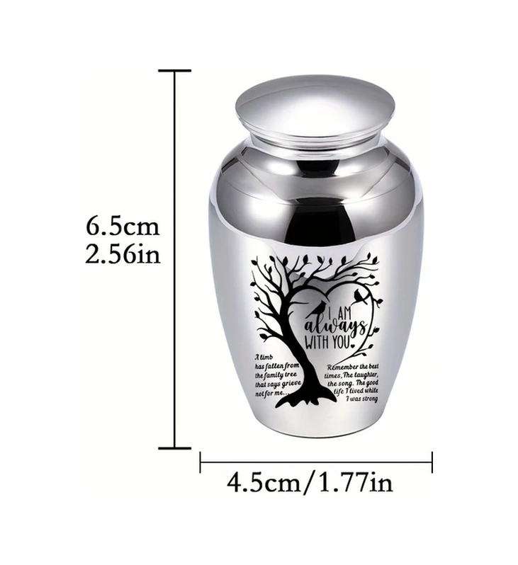 Fochsia Siyah Yaşam Ağacı Mini Küllük - Alüminyum Anı Ürünü Köpek Kedi Kül Kabı