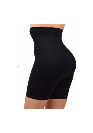 Elite Kadın Dikişsiz Yüksek Bel Paçalı Korse Siyah