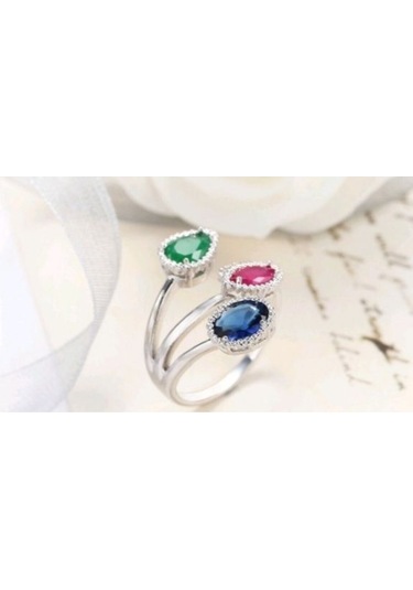 925 Ayar Gümüş Zirkon Taşlarla Süslü Yüzük