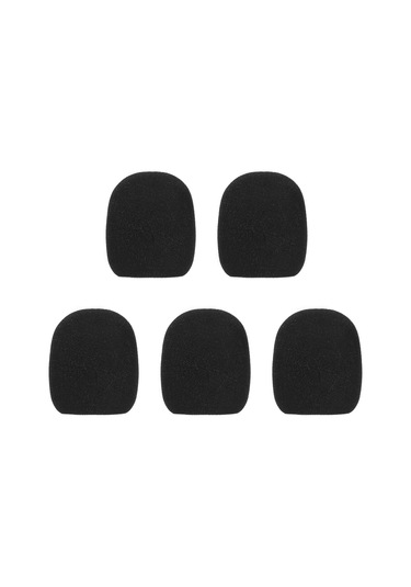 Konesam 5'li Paket Siyah Mikrofon Köpük Koruması - Ruhsat, Rüzgar Ve Ortam Gürültüsünü Azaltır - Standart Top Tipi Mikrofonlar İçin Uyumlu