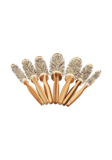 Suofeng Doğal Ahşap Saç Fırçası - Şekillendirici Ve Kurutucu Yuvarlak Fırça