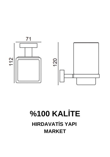 Çelik Banyo Paslanmaz Pirinç Kenzo Cam Diş Fırçalık Gri