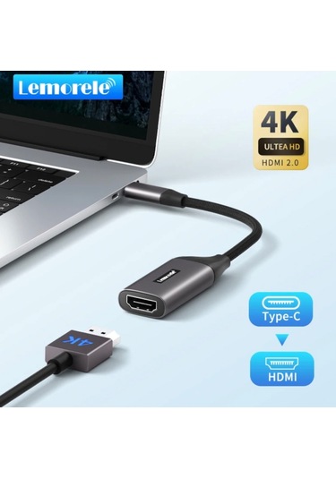 Lemorele 4k Hdmi To Type-c Dönüştürücü Adaptör Hdmi Dönüştürücü