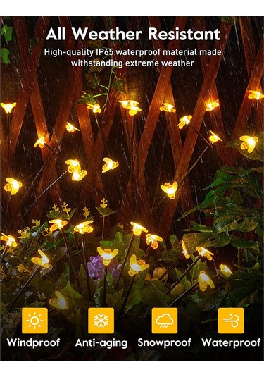 Dianziye Güneş Enerjili Zeytin Arısı Dalgalanır Bahçe Işığı - 6 Led Islak Işık - Serin Ve Romantik Bahçe Dekorasyonu - 1 Adet - Ip65 Su Geçirmez Diğer