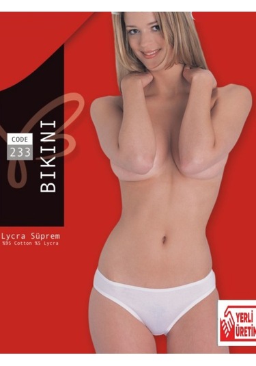 Beyaz Lycra Süprem Bikini Külot 3 Lü Paket - 233-3b Beyaz