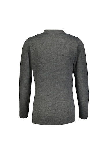 Finesuits Erkek Desenli Yünlü Kazak 2422201024.dsfpyr Koyu Gri