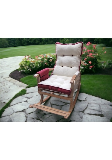 Yaren Home Dizayn Sallanan Sandalye Bordo Krem Bordo - Krem