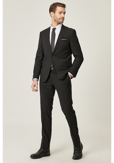 Altinyildiz Classics Erkek Siyah Slim Fit Dar Kesim Mono Yaka Yünlü Takım Elbise 4A3010000001SYH586N Siyah Altinyildiz Classics Erkek Siyah Slim Fit Dar Kesim Mono Yaka Yünlü Takım Elbise 4A3010000001SYH586N Siyah