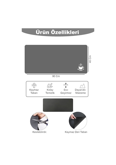 Valerine Life Barista Matı Sıvı Geçirmez Büyük Boy Xxl Kahve Barı Espresso Kahve Makinesi Pad 40x90c Siyah