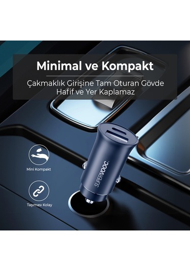 Bix 33w Type-c Pd Ve Usb-a Çift Portlu Araç İçi Hızlı Şarj Cihazı