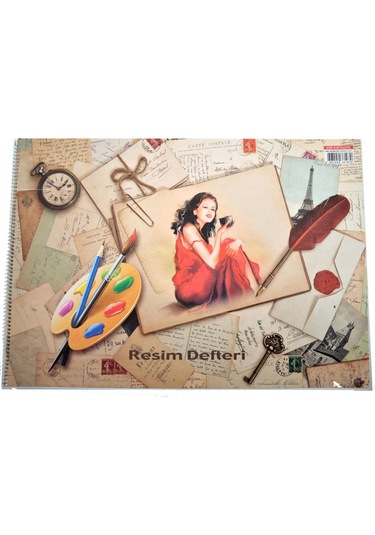 Sim 35x50 Spiralli Karton Kapak 15 Yaprak Resim Defteri 1 Adet