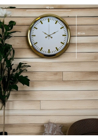Büro Ev Ofis Hediyesi İçin 40cm Golden Trend Prestij Duvar Saati Diğer 07802597