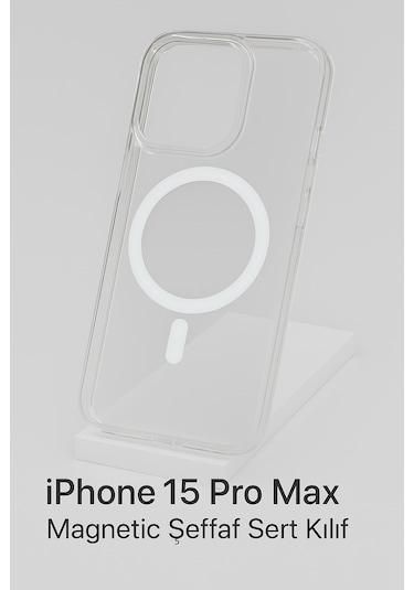 C.power Magsafe Şeffaf Sert Kılıf İphone 15,15pro,15pro Max ,plus Uyumlu, Darbeye Dayanıklı Pc Malzeme Şeffaf