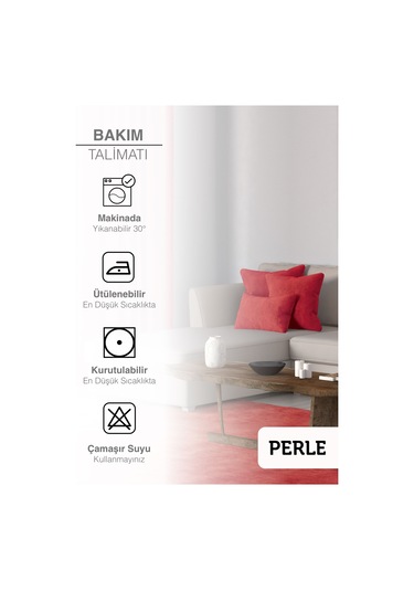 Br Perle Home Daily Series Kırmızı Kırlent Yastık Kılıfı Gelincik
