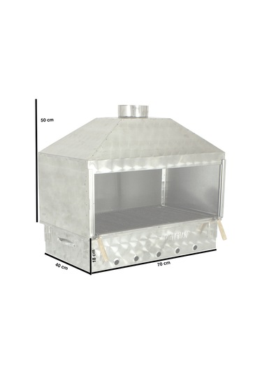 Mth-387set Üs Set Üstü Davlumbazlı Maltız Izgaralı Mangal 70x40