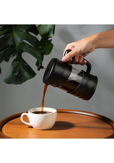 Nehir Violet 350 ML Borosilikat French Press Siyah