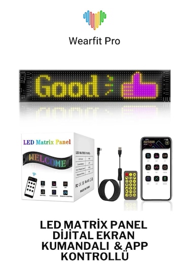 Led Ekran Matrix Panel Cama Yapışan Büyük Boy 16x32