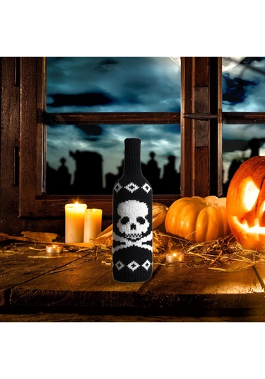 Suntek Örme Şişe Kazak Eğlenceli Eve Taşınma Kafatası Kafatası