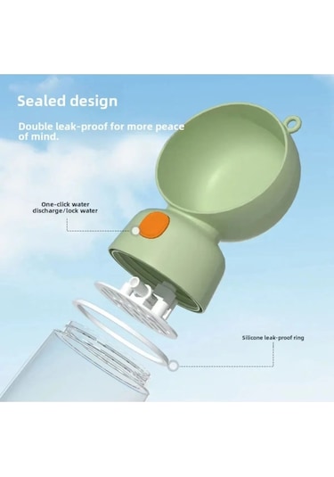 Pribor Evcil Hayvan 400+180 Ml Su Ve Mama Hazneli Taşınabilir Seyahat Suluğu