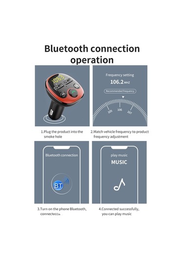 Araba Mp3 Çalar Bluetooth Eller Serbest Çağrı Araba Şarjı, Stil: Hızlı Şarj