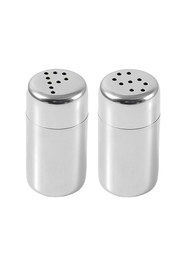 Çelik Küçük Boy 1 Çift Ev Lokanta Restoran İçin Tuzluk Ve Karabiberlik Cin515 Gri