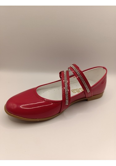 Kız Çocuk Rugan Kaydırmaz Taban Babet Kırmızı