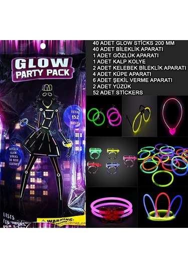 Glow Parti Seti 152 Parçalık Lüks Glow Kostüm Seti