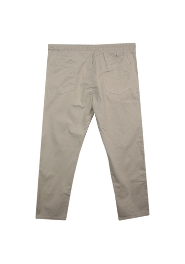 Erkek 118 -156 Kilo Arası İçin Uygun Lastikli Paça Bağcıklı Battal Boy Gabardin Pantolon Taş Taş