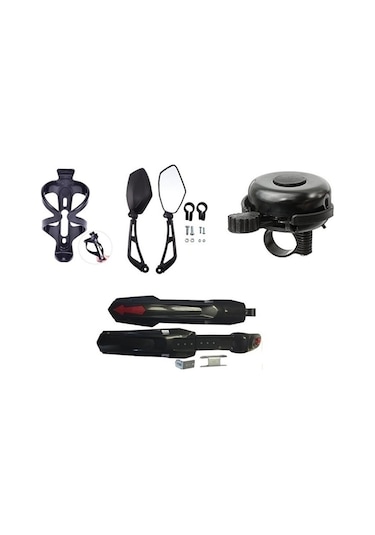 Ümit Bisiklet Seti Ayna Çamurluk Suluk Kafes Set 3'lü Siyah