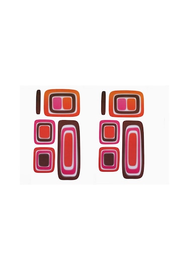 Duvar Süsü Sticker 2 Adet Kareli Desen Pvc 61x30x0,5cm