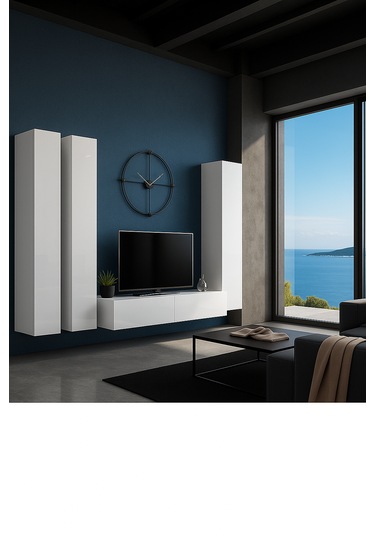 Mac Dizayn Fasalıs Boy Dolaplı 140 Cm Beyaz Parlak Tv Ünitesi Modern Duvar Tipi Minimalist Tasarım Parlak Beyaz Mac Dizayn Fasalıs Boy Dolaplı 140 Cm Beyaz Parlak Tv Ünitesi Modern Duvar Tipi Minimalist Tasarım Parlak Beyaz