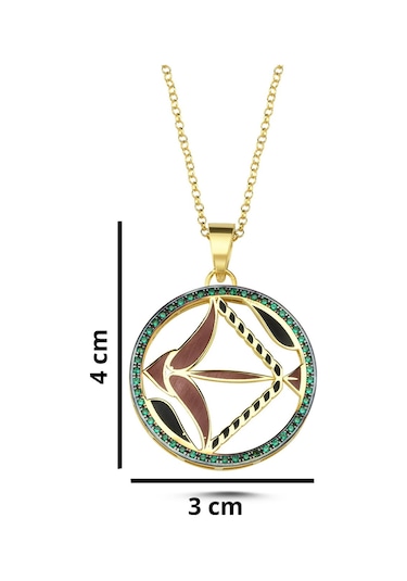 Kayra Mücevher Mineli Yay Burcu Altın Kaplama Kolye