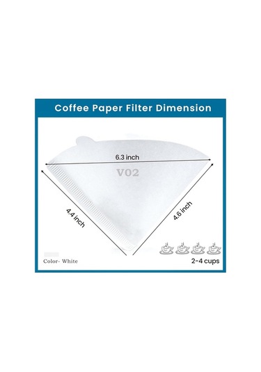 Pazly Doğal Beyaz Kahve Filtresi - 100 Adet, Damlatmalı Makineler İçin Beyaz