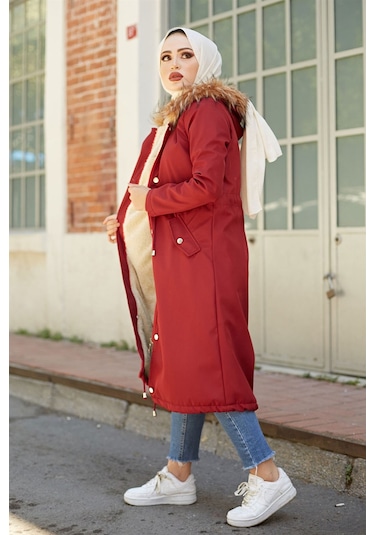 İçi Kürklü Mont 2401 - Bordo