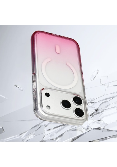 Apple Uyumlu iPhone 17 Pro Max Kılıf M-safe Şarj Özellikli Septik Silikon Kılıf Pembe