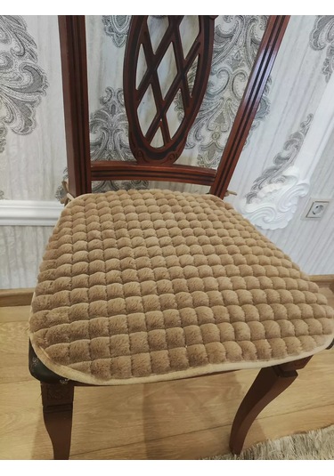 Burush Sandalye İçin 50x50 Cm Pofuduk Yastık, Bağcıklı Yapılmış 211694792 Kahverengi