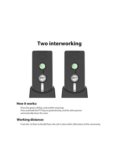 2 Adet Interkomlar Kablosuz Ev Sesli Çift Yönlü Arayan Siyah