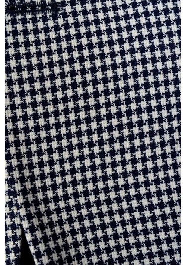 Kare Kazayağı Desen Mono Yaka Çift Düğme Ceket Slim 001