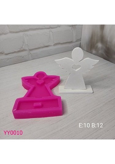 Yy0010 Ortası Kalpli Melek, Tabanlıklı Silikon Kalıp
