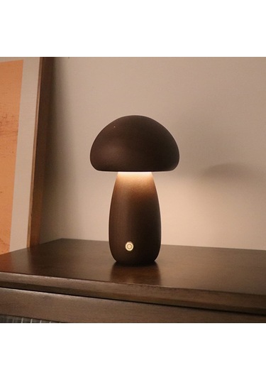 Ahşap Mantar Lambası Dimmabable Mustar Gece Işığı Led Kreş Nightlamp Şarj Edilebilir Başucu Yatak Odası Doğum Günü Hediyesi Kayın