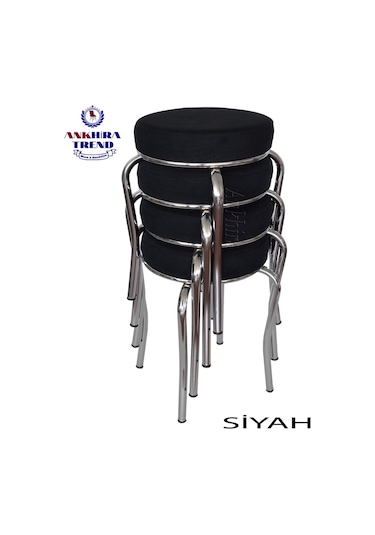 Tabure (Krom Ayaklı) (4 Adet) - Mutfak Balkon Taburesi