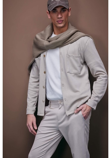 DeFacto Regular Fit Polo Yaka Gömlek Ceket D7243AX25SPBG49