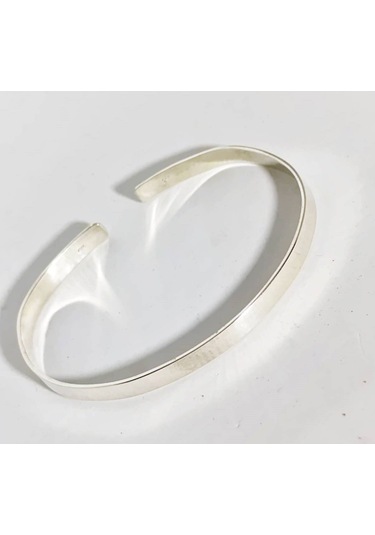 Gümüş Unisex Ayarlanabilir Düz Bilezik Gümüş