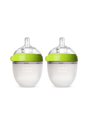 Antikolik Silikon Biberon 2'li 150ml Yeşil - Yavaş Akışlı 0-3 Ay Yenidoğan