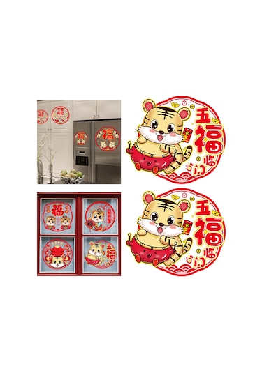 Suntek 2x 30cm Yeni Yıl Bahar Duvar Çıkartmaları Kapı Stil-3