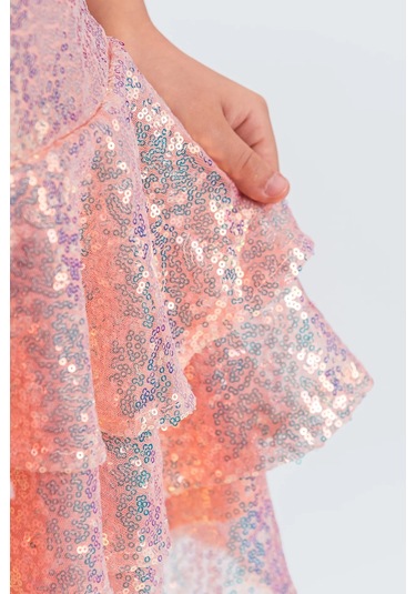 Etekli Şık Elbise Pullu 3 Kat SOMON