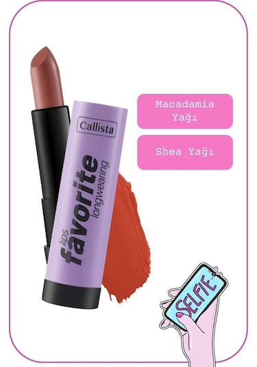 Callista Lips Favorite Longwearing Lipstick Ruj 306 Here Kitty Kitty - Kahverengi