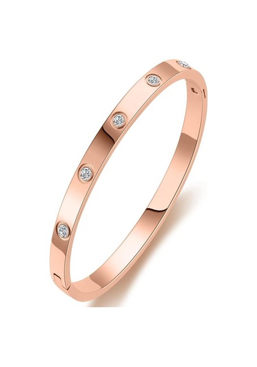 Gül Altın Paslanmaz Çelik Bilezik Solmayan Kadın Bileklik Takı