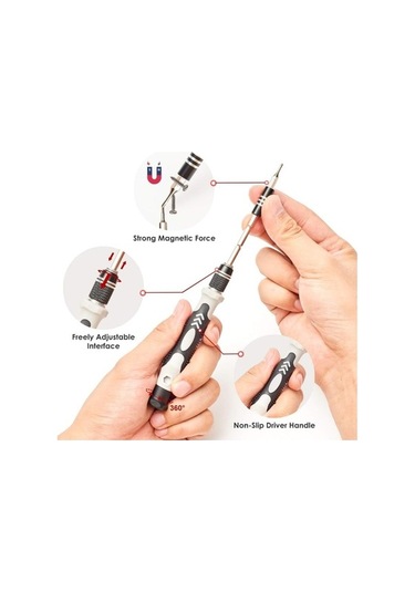 Dancemonkey 110 Adet Manyetik Tornavida Cep Telefonu Aracı Seti, Siyah